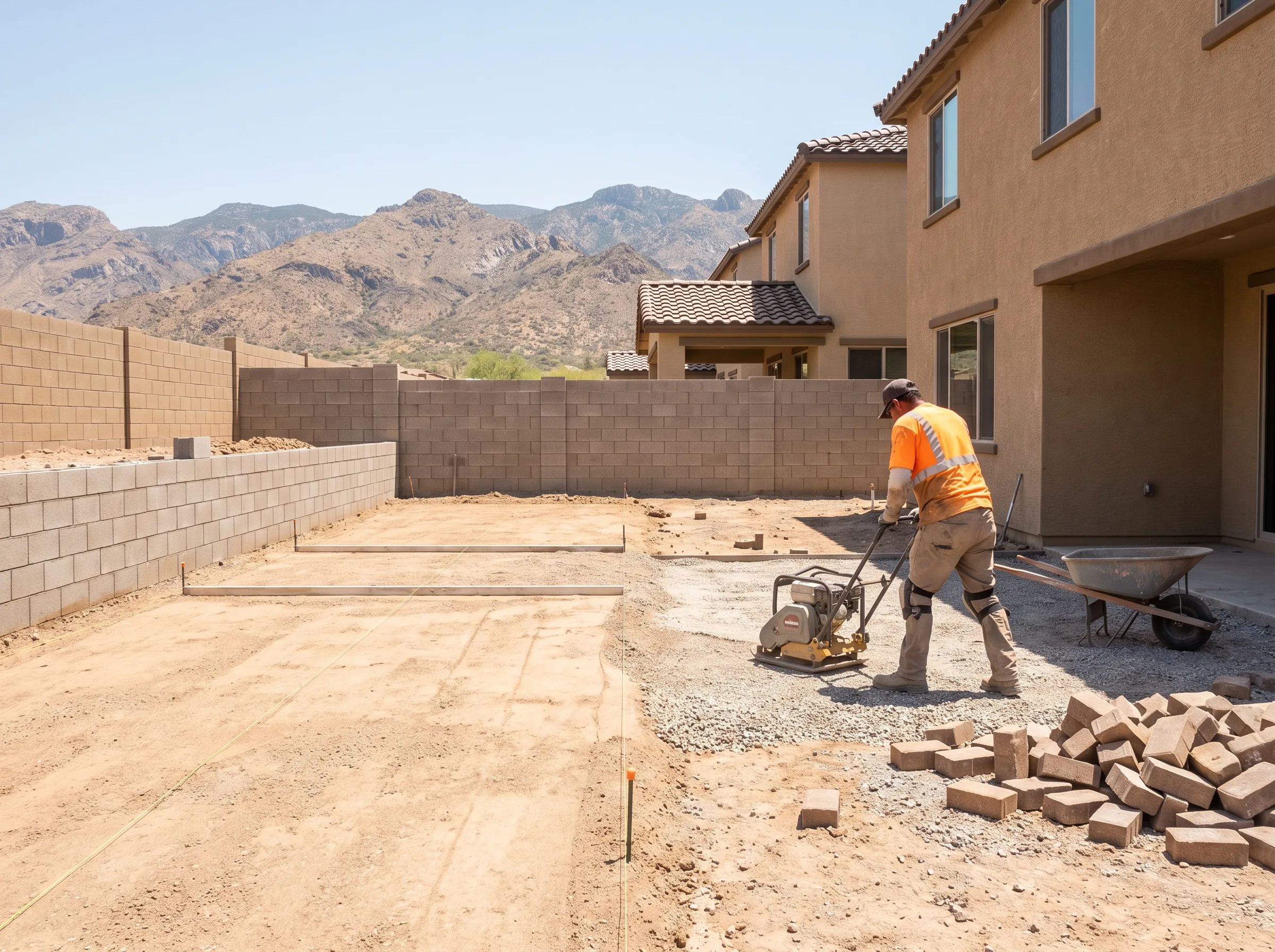 Rita Ranch production home with a small flat yard