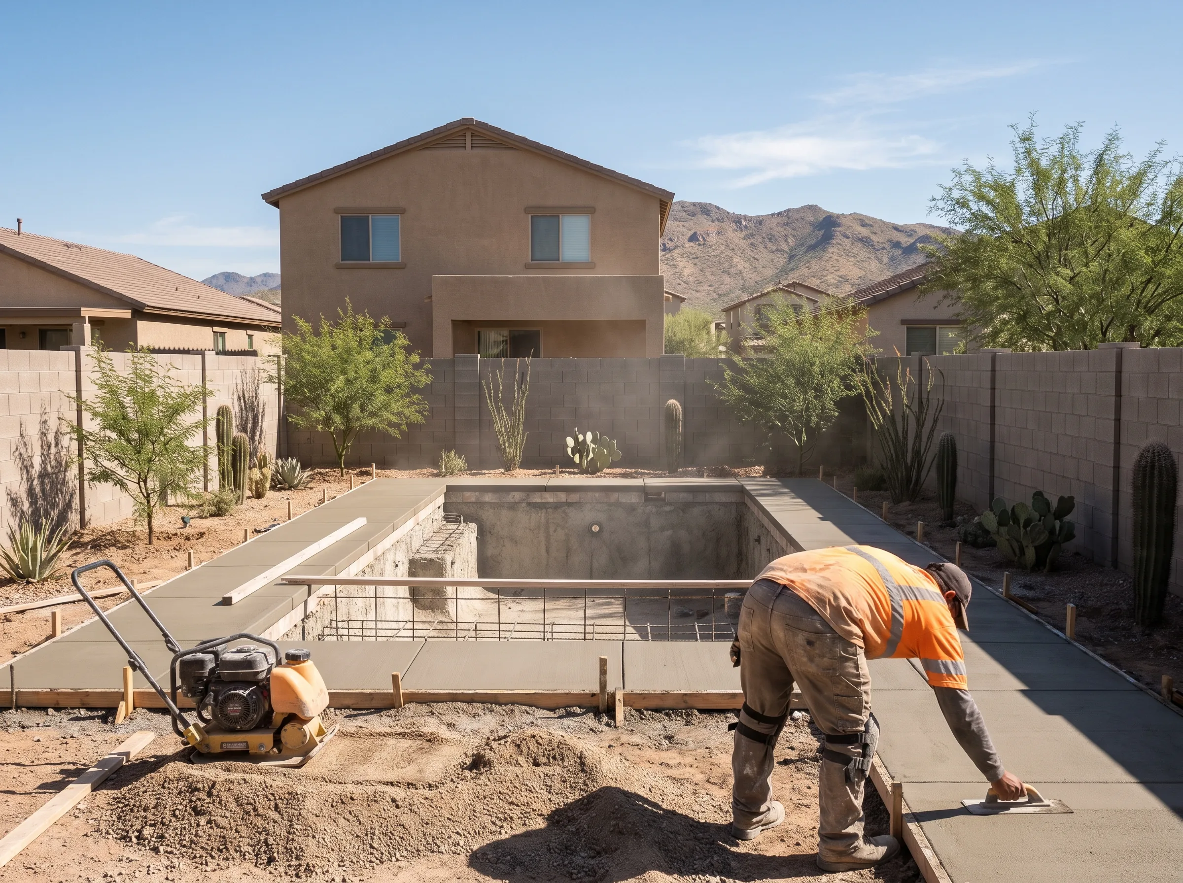 Sahuarita home with a compact pool yard