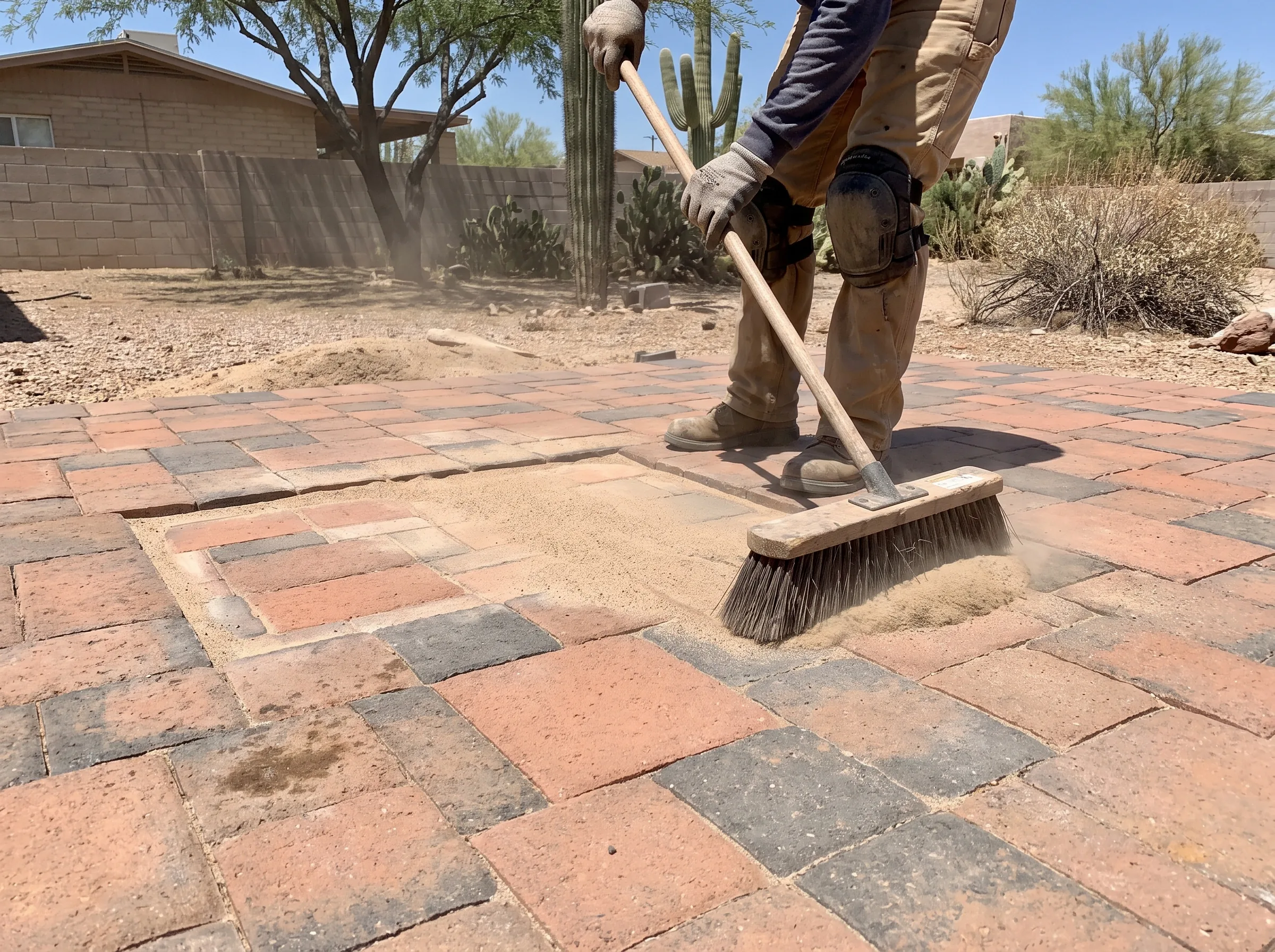 Re-sanding joints on an existing paver patio